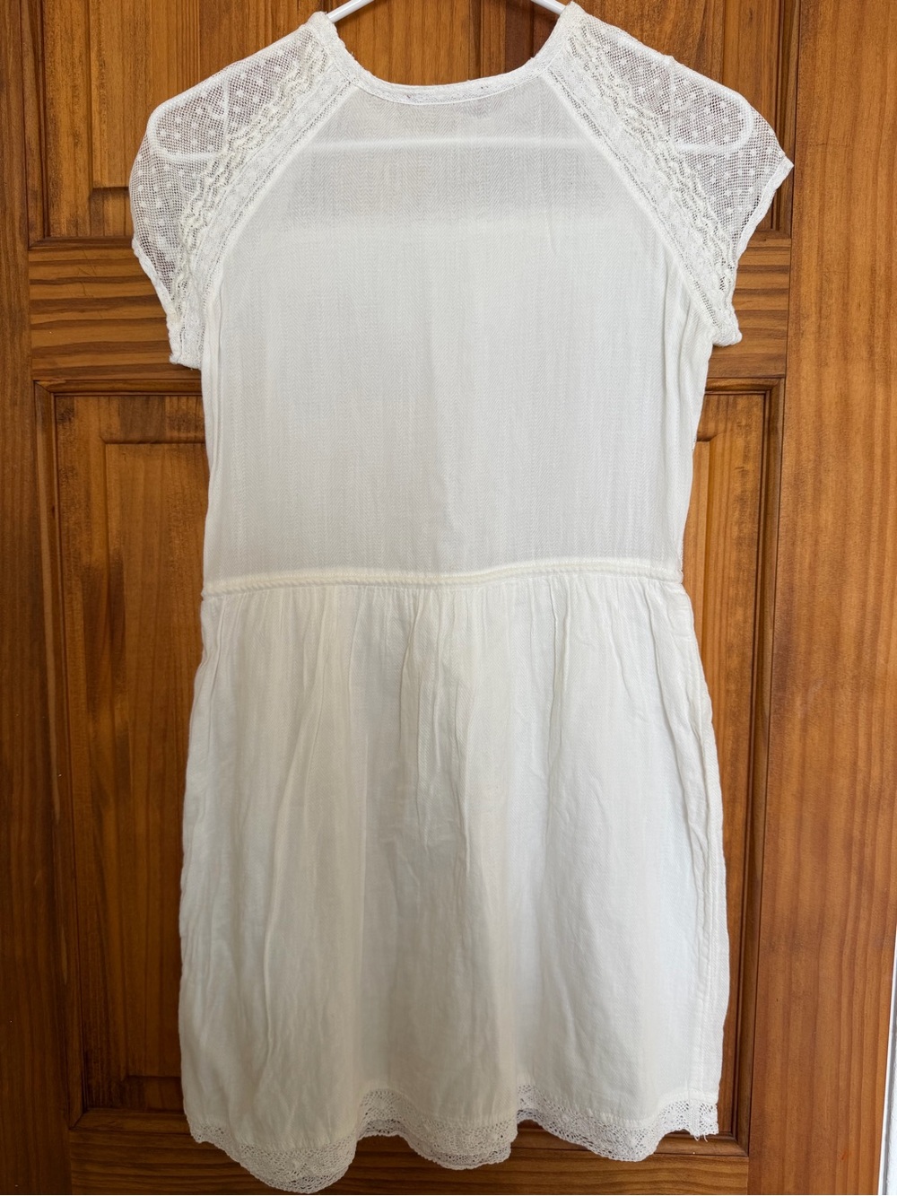 EDC ( by Esprit Group) White Lace-Trim Cotton Blend Mini Dress - Picture 3 of 9